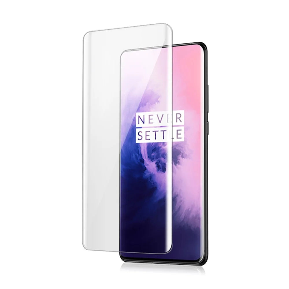 MOCOLO for OnePlus 7 Pro 3D Curved Full Glue [UV Light Irradiation] Film Full Cover HD Clear Tempered Glass Screen Protector - 3