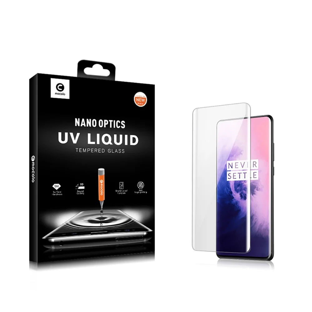 MOCOLO for OnePlus 7 Pro 3D Curved Full Glue [UV Light Irradiation] Film Full Cover HD Clear Tempered Glass Screen Protector - 7