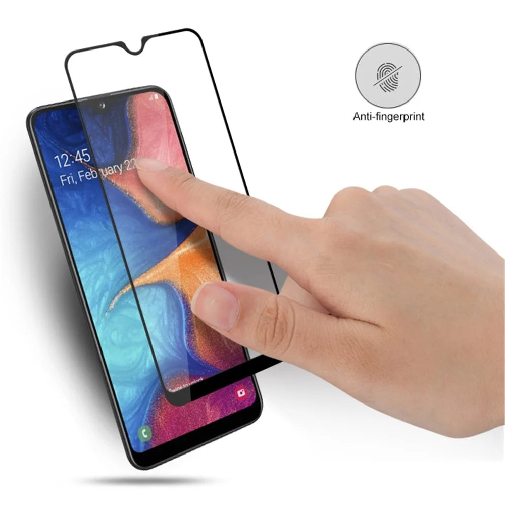AMORUS Screen Protector for Samsung Galaxy A20e Full Screen Full Glue Silk Printing Tempered Glass Protective Film - 5