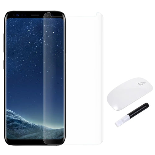 RURIHAI 3D Full Glue Complete Covering UV Liquid Tempered Glass Screen Film + UV Lamp for Samsung Galaxy S8 - Transparent - 1