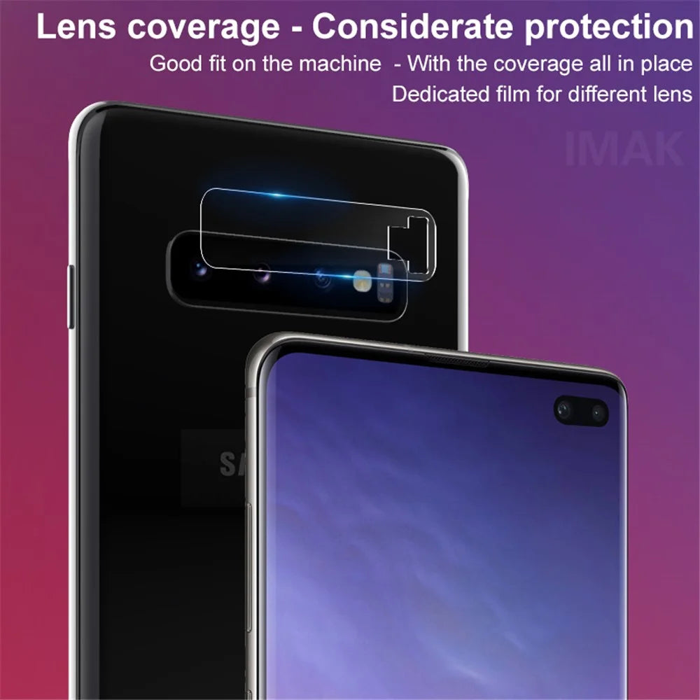 IMAK 2Pcs/Pack High Definition Clear Glass Camera Lens Protector for Samsung Galaxy S10 Plus - 4