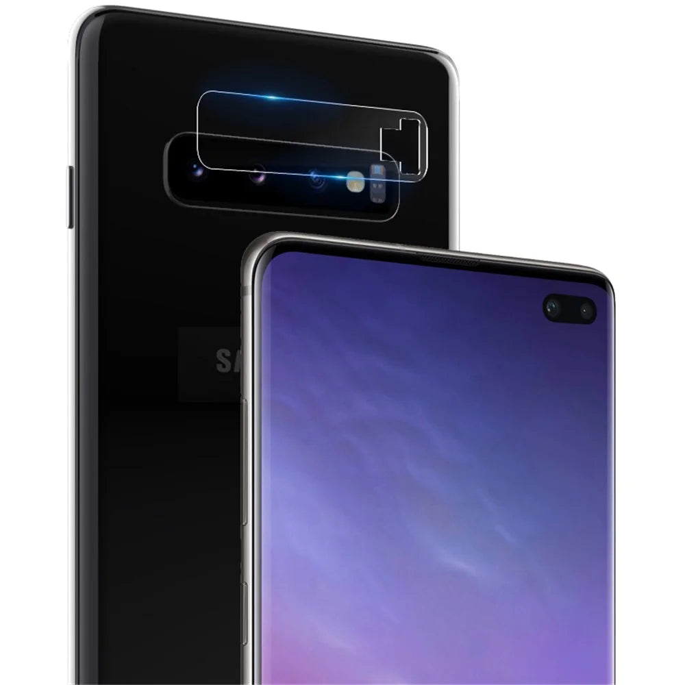 IMAK 2Pcs/Pack High Definition Clear Glass Camera Lens Protector for Samsung Galaxy S10 Plus - 6