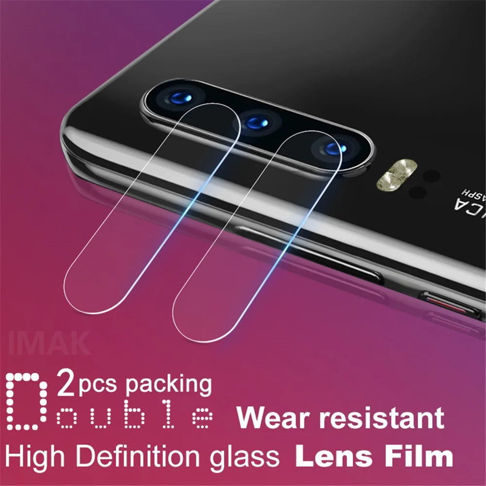 IMAK 2Pcs/Pack Anti-scratch HD Glass Mobile Camera Lens Film for Huawei P30 -Transparent - 2