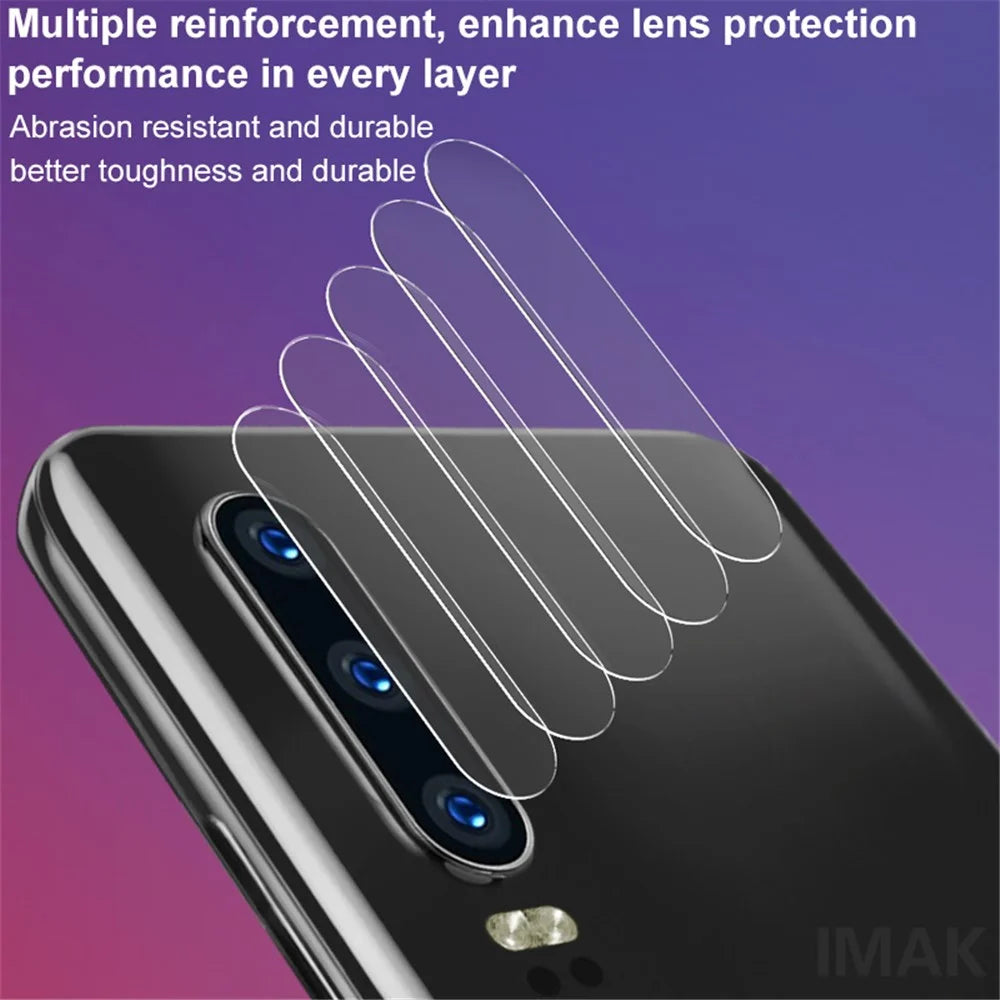 IMAK 2Pcs/Pack Anti-scratch HD Glass Mobile Camera Lens Film for Huawei P30 -Transparent - 3