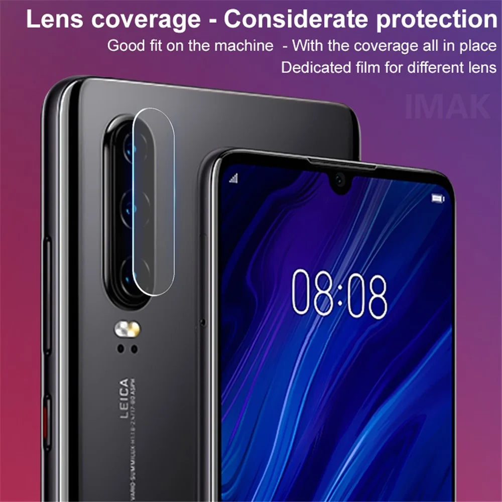 IMAK 2Pcs/Pack Anti-scratch HD Glass Mobile Camera Lens Film for Huawei P30 -Transparent - 4