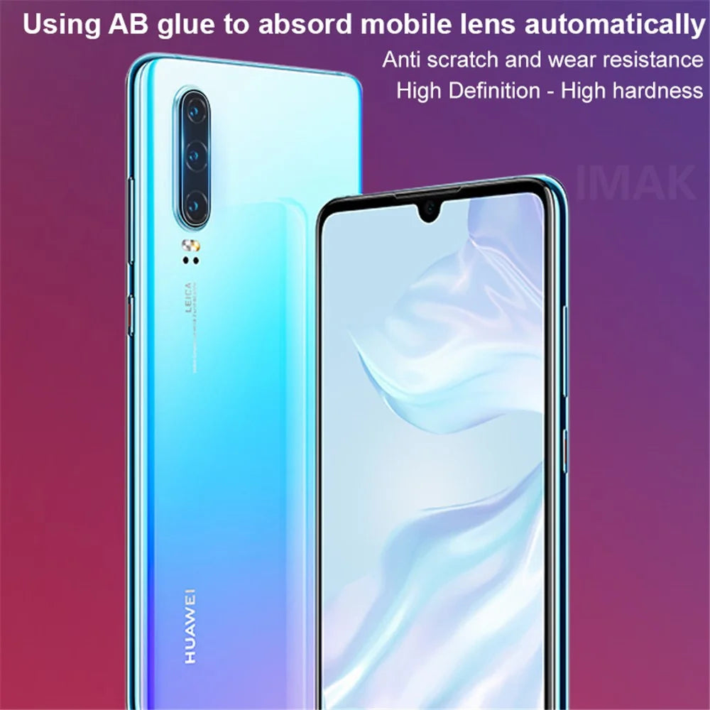 IMAK 2Pcs/Pack Anti-scratch HD Glass Mobile Camera Lens Film for Huawei P30 -Transparent - 5
