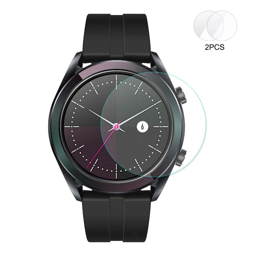 2Pcs/Set HAT PRINCE for Huawei Watch GT 42mm Tempered Glass 0.2mm 9H 2.15D Arc Edge Screen Protector - 1