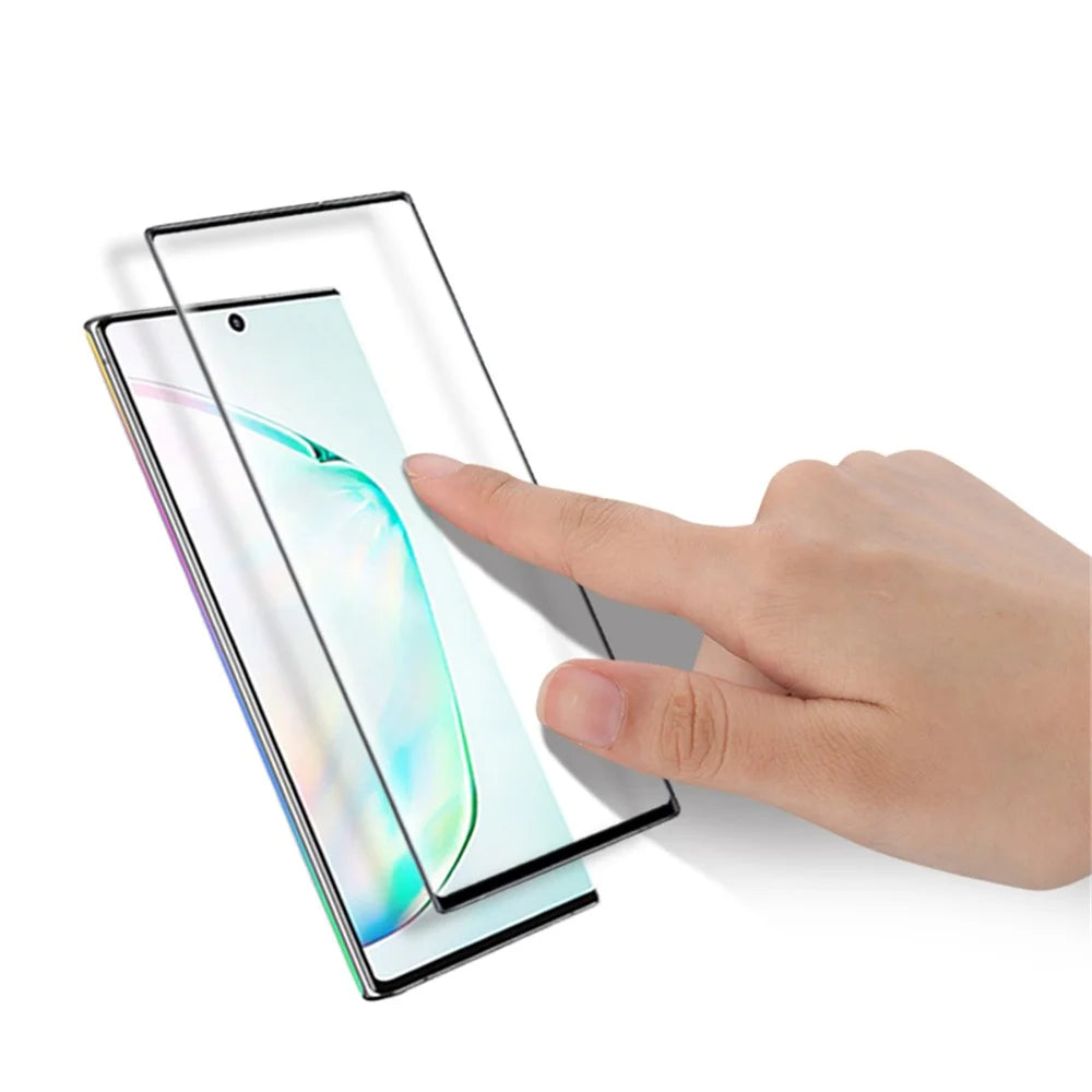 AMORUS 3D Full Coverage Curved Tempered Glass Screen Film (Fingerprint Unlock) for Samsung Galaxy Note 10 Plus / 10 Plus 5G - 3