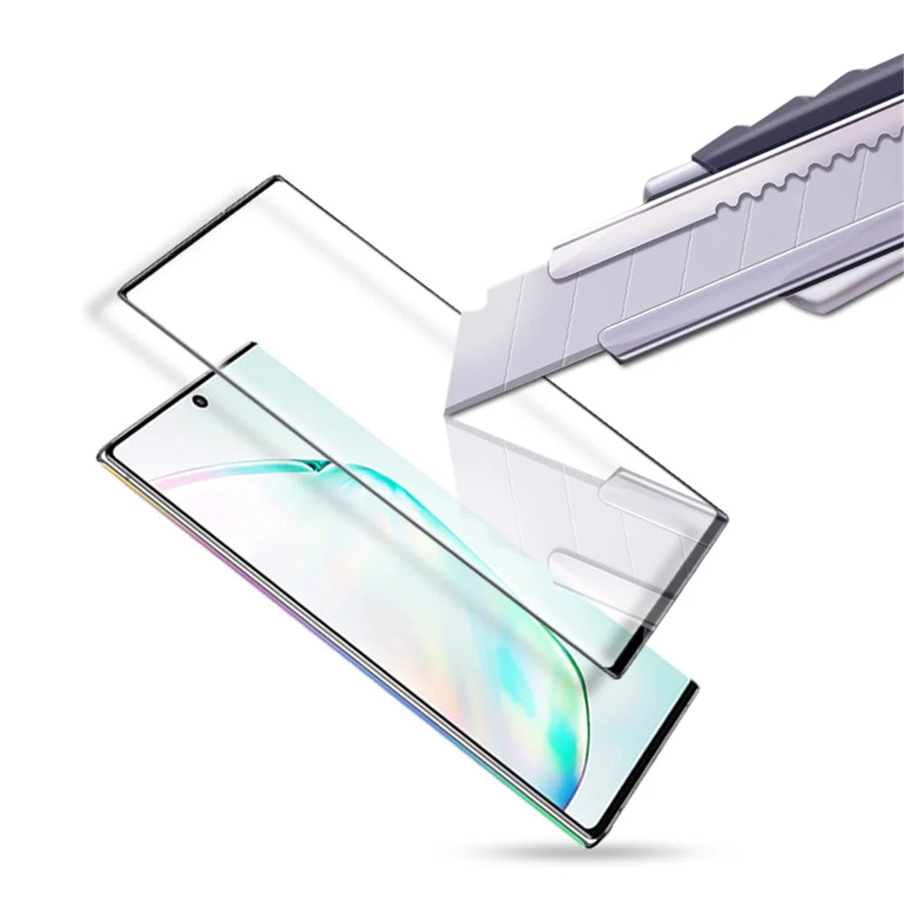 AMORUS 3D Full Coverage Curved Tempered Glass Screen Film (Fingerprint Unlock) for Samsung Galaxy Note 10 Plus / 10 Plus 5G - 5
