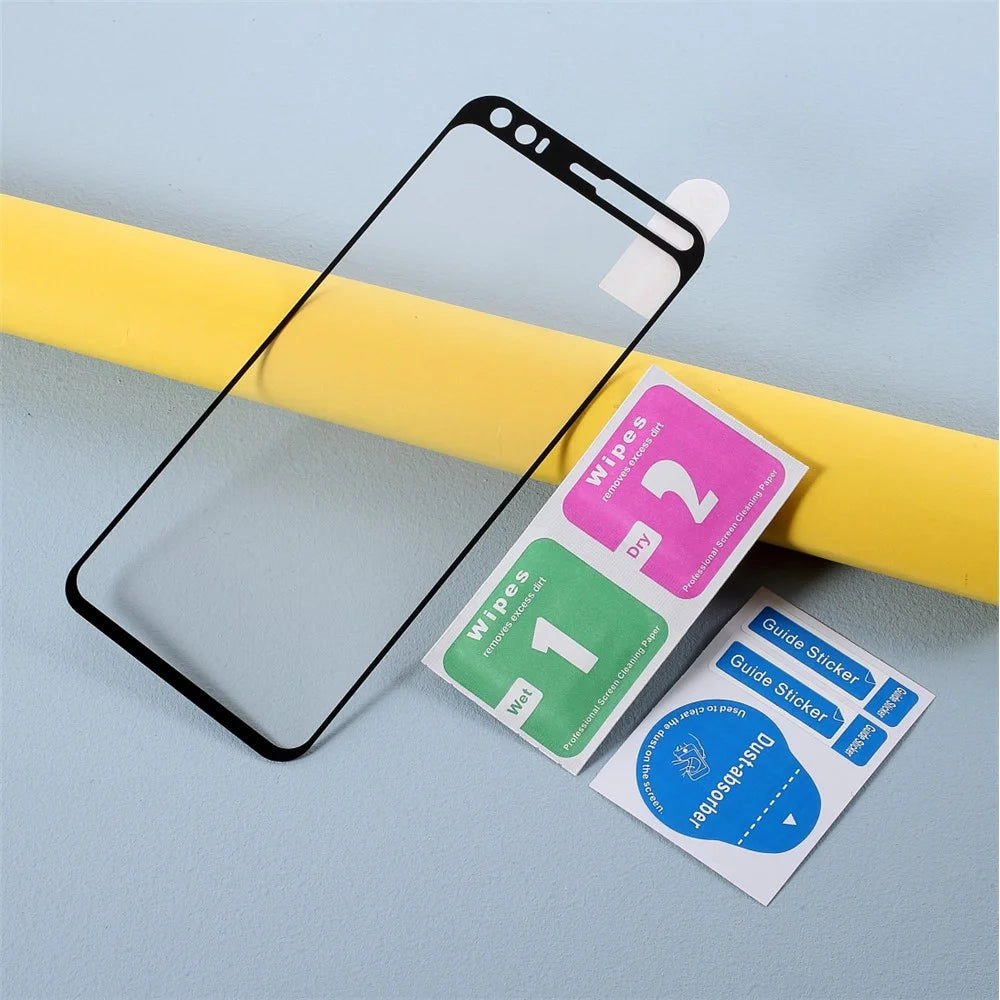 Silk Printing Tempered Glass Full Size Screen Protection Film (Full Glue) for Google Pixel 4 - 6