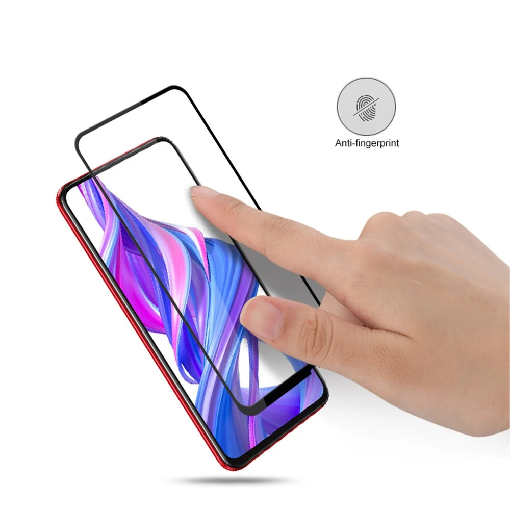AMORUS Full Coverage Silk Printing Tempered Glass Full Glue Screen Protective Film for Huawei Y9 Prime 2019 / P Smart Pro (2019) / P Smart Z / Honor 9X (For China) / 9X Pro - Black - 3