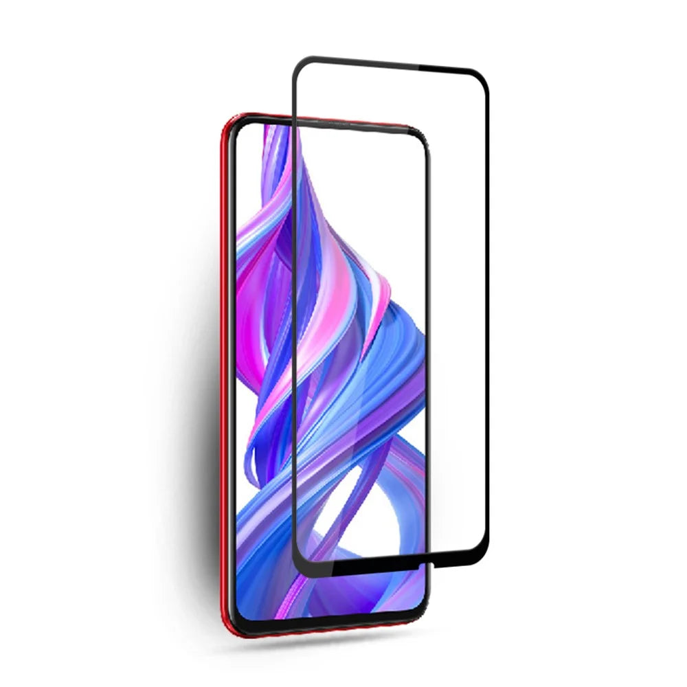 AMORUS Full Coverage Silk Printing Tempered Glass Full Glue Screen Protective Film for Huawei Y9 Prime 2019 / P Smart Pro (2019) / P Smart Z / Honor 9X (For China) / 9X Pro - Black - 5