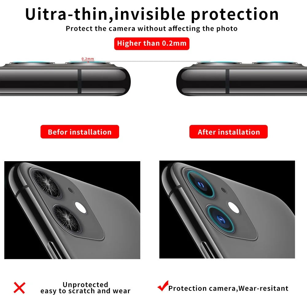Ultra-thin Full Coverage Clear Tempered Glass Camera Lens Protective Film for iPhone 11 6.1 inch - 4