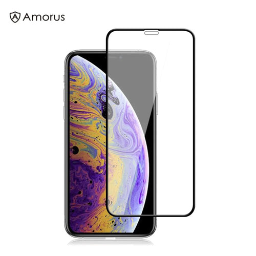 AMORUS Full Silk Printing Tempered Glass Screen Protective Film for iPhone 11 Pro 5.8 inch / X / XS - 1