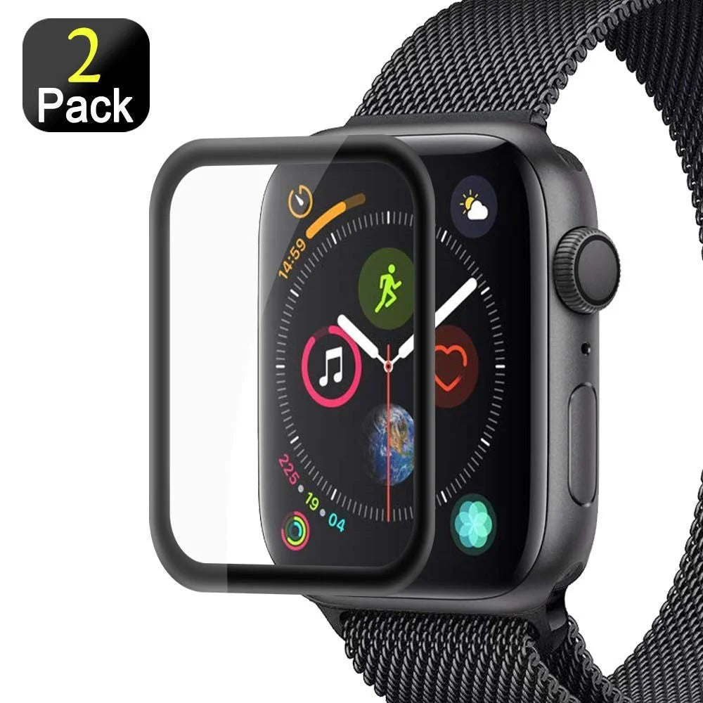2Pcs Full Cover Full Glue Tempered Glass Watch Screen Protectors for Apple Watch Series 5 44mm - 1