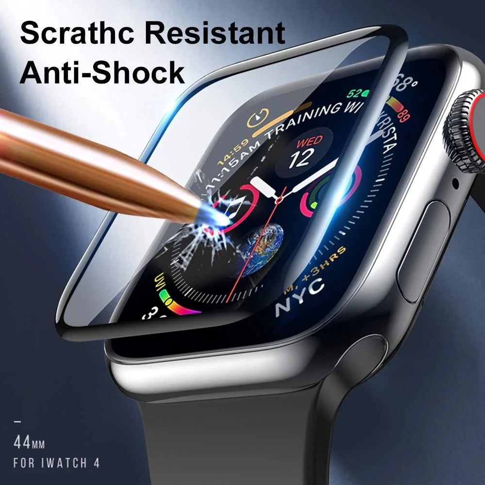 2Pcs Full Cover Full Glue Tempered Glass Watch Screen Protectors for Apple Watch Series 5 44mm - 2