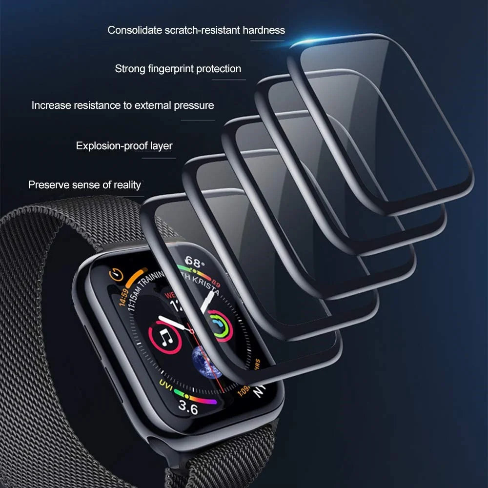 2Pcs Full Cover Full Glue Tempered Glass Watch Screen Protective Films for Apple Watch Series 5 40mm - 3