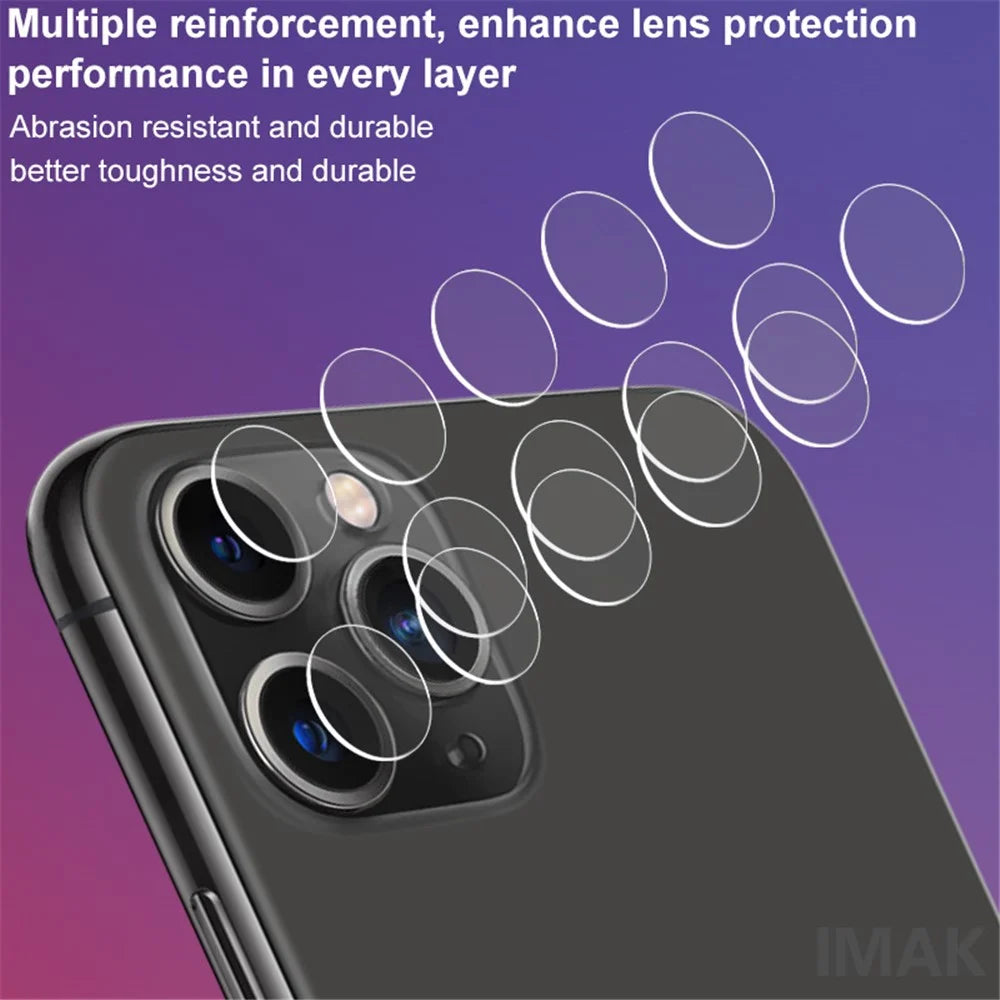 IMAK 2Pcs/Pack Ultra-Clear Tempered Glass Camera Lens Protector for iPhone 11 Pro / iPhone 11 Pro Max - 3