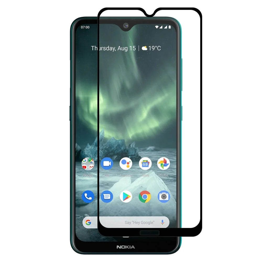 HAT PRINCE Full Glue 0.26mm 9H 2.5D Arc Edge Full Size Tempered Glass Screen Film for Nokia 7.2 - 1