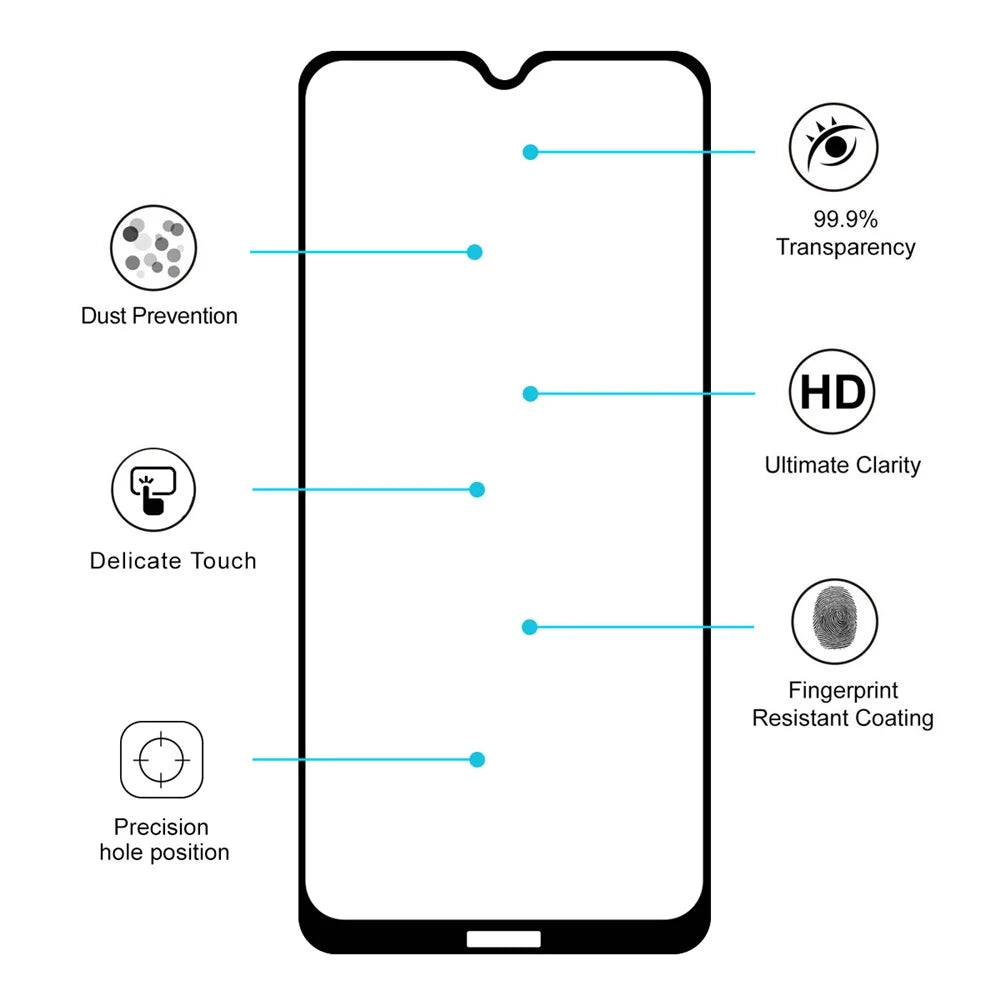HAT PRINCE Full Glue 0.26mm 9H 2.5D Arc Edge Full Size Tempered Glass Screen Film for Nokia 7.2 - 4