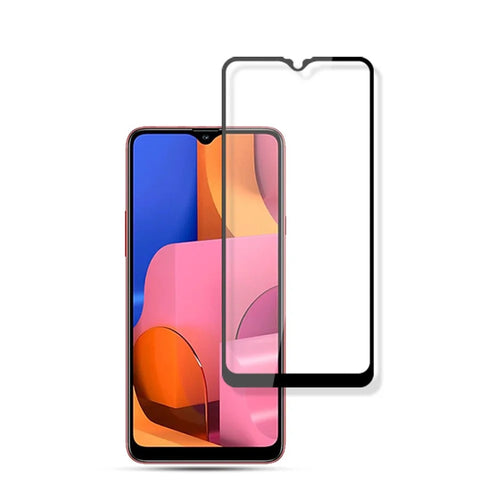 MOCOLO Silk Print HD Tempered Glass Full Glue Full Coverage Screen Guard Film for Samsung Galaxy A20s - Black - 1