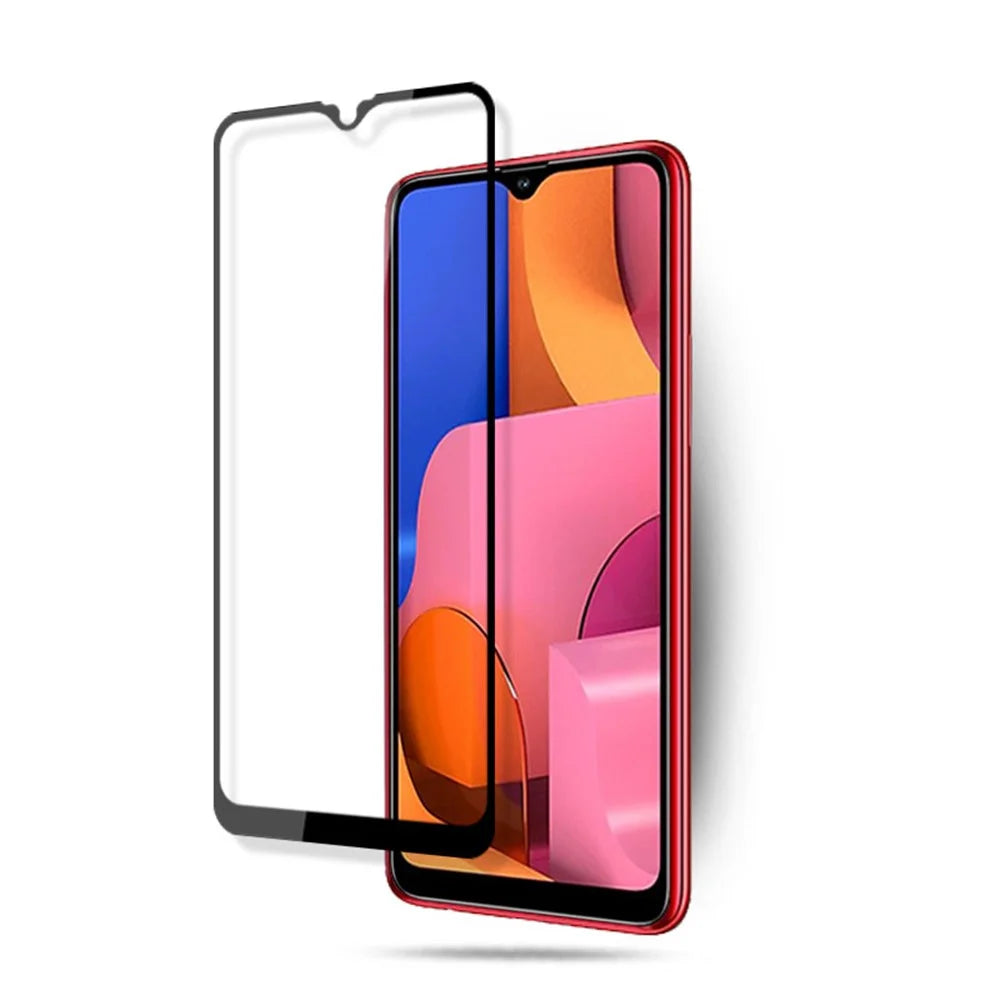 MOCOLO Silk Print HD Tempered Glass Full Glue Full Coverage Screen Guard Film for Samsung Galaxy A20s - Black - 3