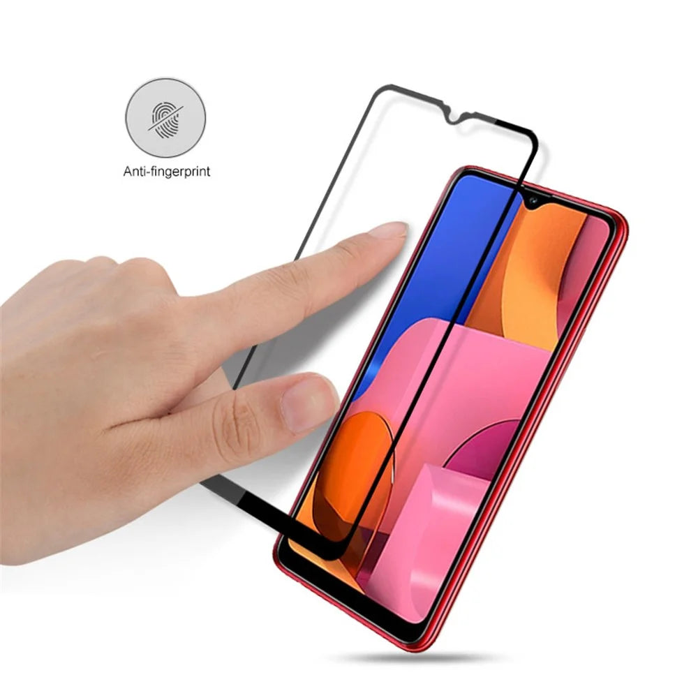 MOCOLO Silk Print HD Tempered Glass Full Glue Full Coverage Screen Guard Film for Samsung Galaxy A20s - Black - 5