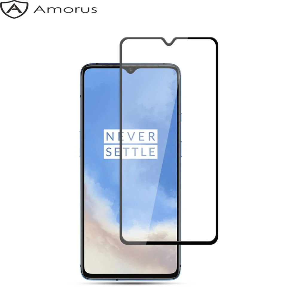 AMORUS Full Glue Full Screen Silk Printing Tempered Glass Protector for OnePlus 7T / Realme X2 Pro - 1