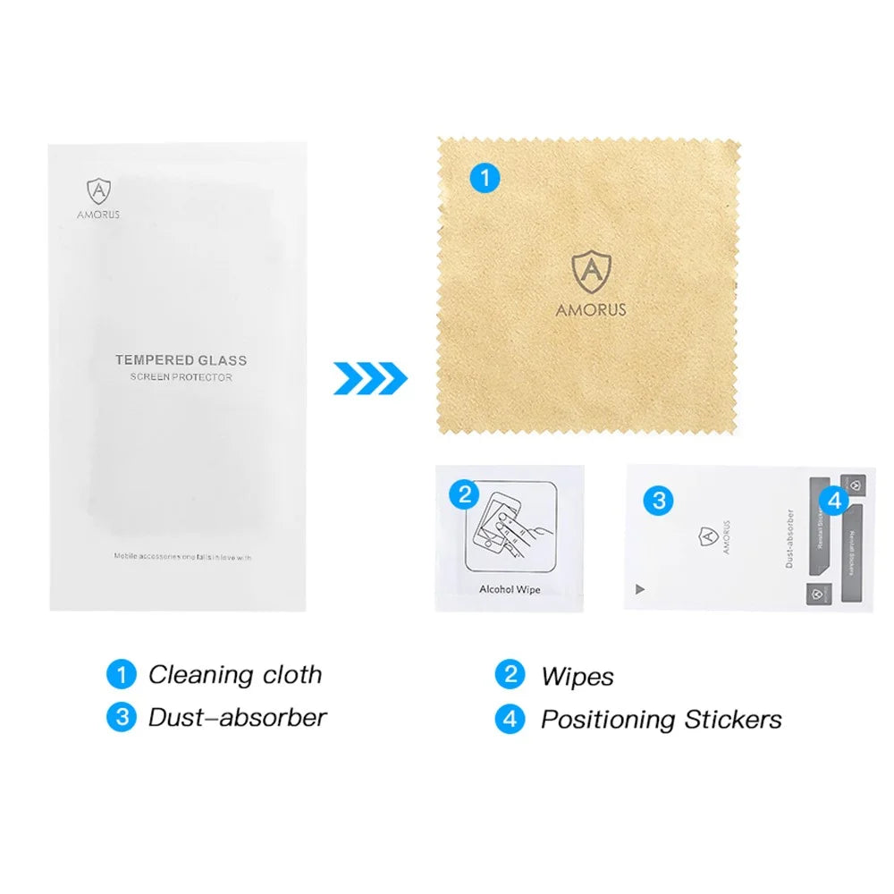 AMORUS Full Glue Full Screen Silk Printing Tempered Glass Protector for OnePlus 7T / Realme X2 Pro - 7