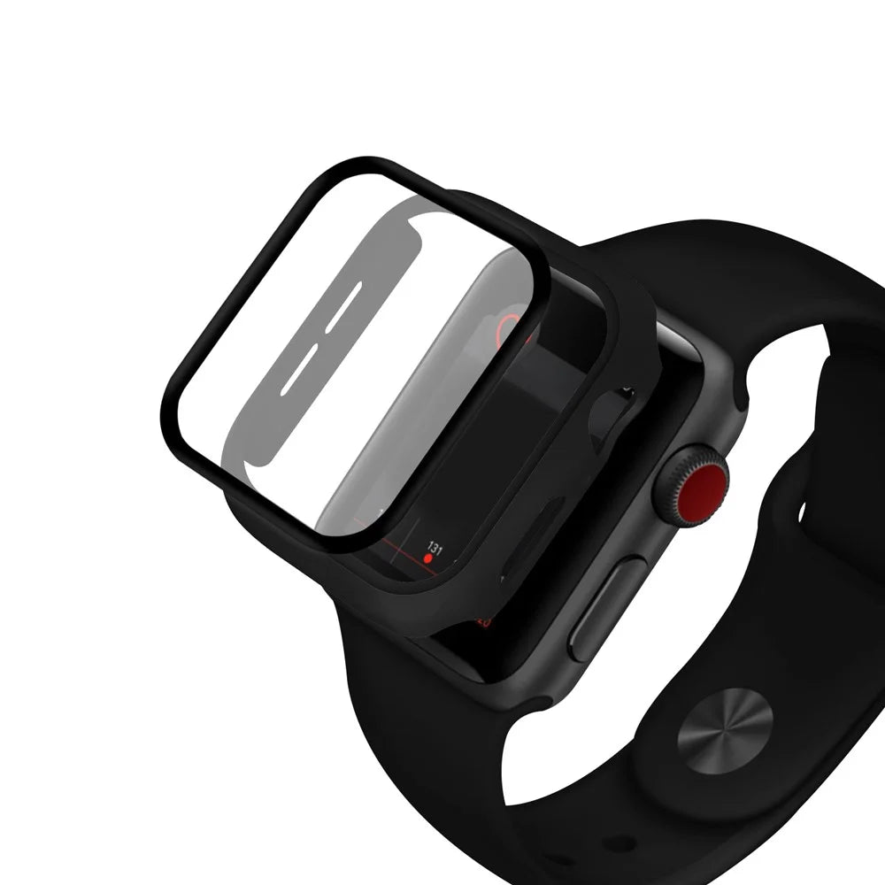 HAT PRINCE For Apple Watch Series SE3 / SE2 / SE1 /  6 / 5 / 4 40mm PC Frame + Tempered Glass Protector Watch Case - Black - 6