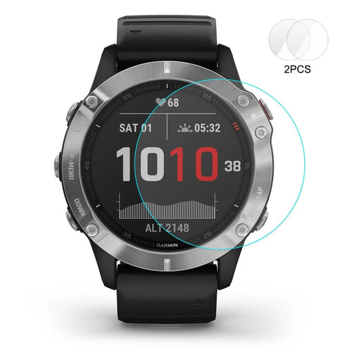 HAT PRINCE 2PCS 0.2mm Tempered Glass Screen Protector 9H 2.15D for Garmin Fenix 6X / 6X Pro Solar 51mm - 1