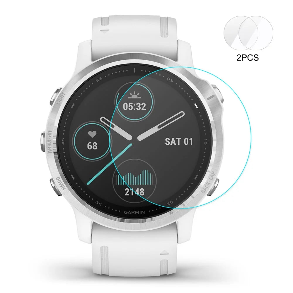 HAT PRINCE 2PCS 0.2mm Tempered Glass Screen Protectors 9H 2.15D for Garmin Fenix 6S / 6S Pro / 6S Sapphire 42mm - 1
