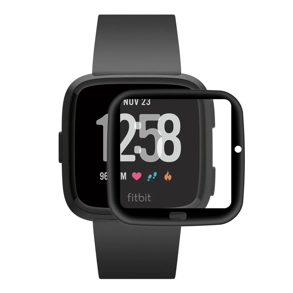 HAT PRINCE Full Size TPU Edge + PMMA Glass Screen Protector for Fitbit Versa (2018) - 1