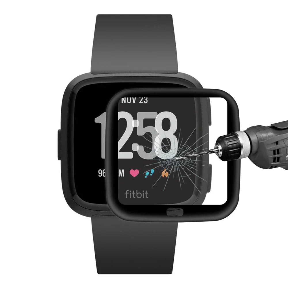 HAT PRINCE Full Size TPU Edge + PMMA Glass Screen Protector for Fitbit Versa (2018) - 2