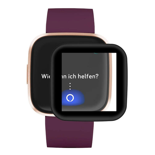 HAT PRINCE Full Coverage TPU Edge + PMMA Glass Screen Protector for Fitbit Versa 2 (2019) - 1