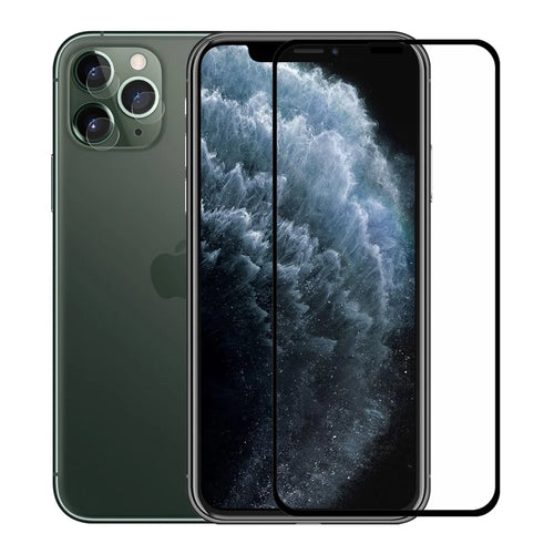 HAT PRINCE for iPhone 11 Pro Max/XS Max 0.26mm 9H 2.5D Curved Full Screen Film + 0.2mm 9H 2.15D Lens Film - Black - 1