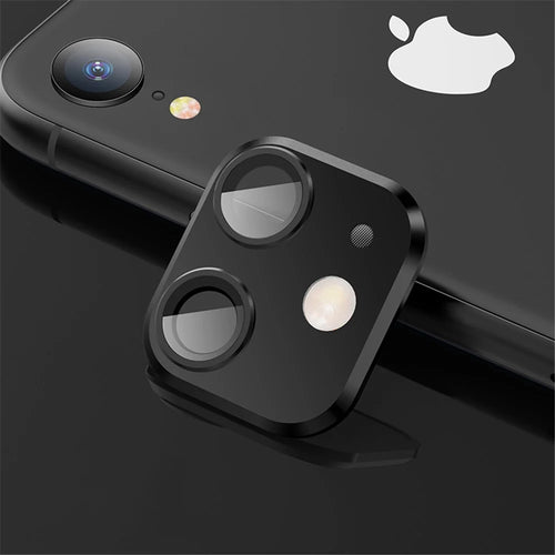 Disguise Into iPhone 11 Camera Lens Sticker Upgraded Metal Cover for Apple iPhone XR 6.1 inch - Black - 1