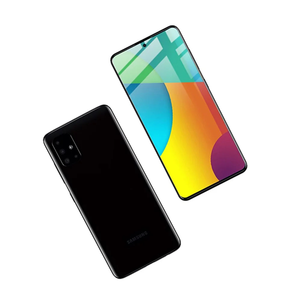 AMORUS Full Coverage Silk Printing Tempered Glass Screen Film for Samsung Galaxy A51 4G /  5G /  A52s 5G / A53 5G - 4