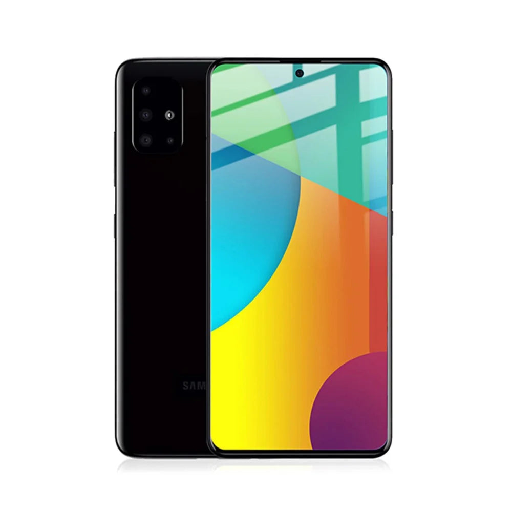 AMORUS Full Coverage Silk Printing Tempered Glass Screen Film for Samsung Galaxy A51 4G /  5G /  A52s 5G / A53 5G - 5