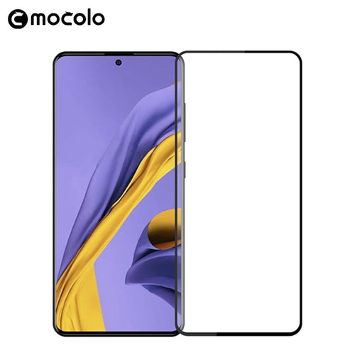 MOCOLO Silk Printing Screen Protector for Samsung Galaxy A71 SM-A715 / M52 5G / Xiaomi Redmi Note 10 Lite / Poco F2 Pro Tempered Glass Full Glue - 1