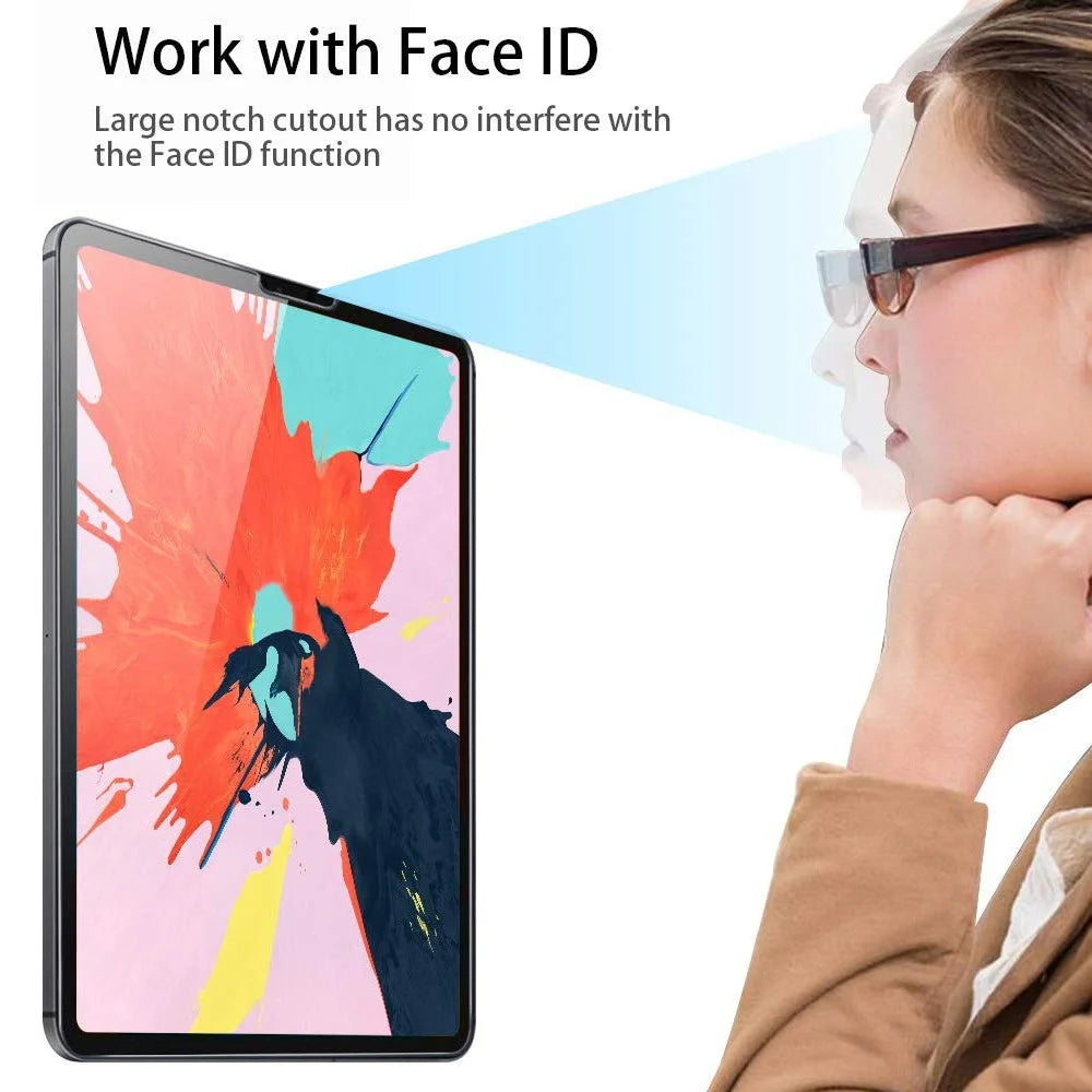 0.3mm Screen Protector for iPad Pro 12.9 (2022) / (2021) / (2020), 2.5D Edge Tempered Glass HD Anti-Scratch Film, Support Face Unlock - 3