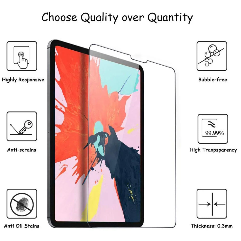 0.3mm Screen Protector for iPad Pro 12.9 (2022) / (2021) / (2020), 2.5D Edge Tempered Glass HD Anti-Scratch Film, Support Face Unlock - 4