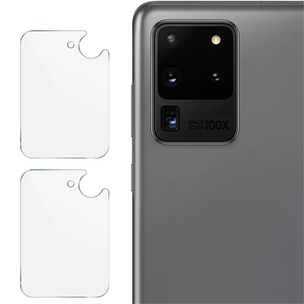 IMAK 2Pcs/Pack High Definition Tempered Glass Camera Lens Protector for Samsung Galaxy S20 Ultra 5G - 1