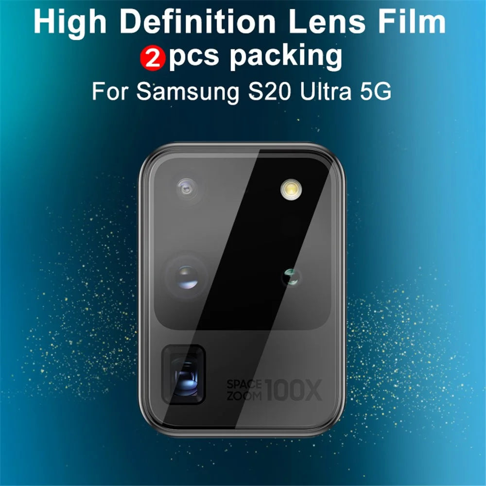 IMAK 2Pcs/Pack High Definition Tempered Glass Camera Lens Protector for Samsung Galaxy S20 Ultra 5G - 2