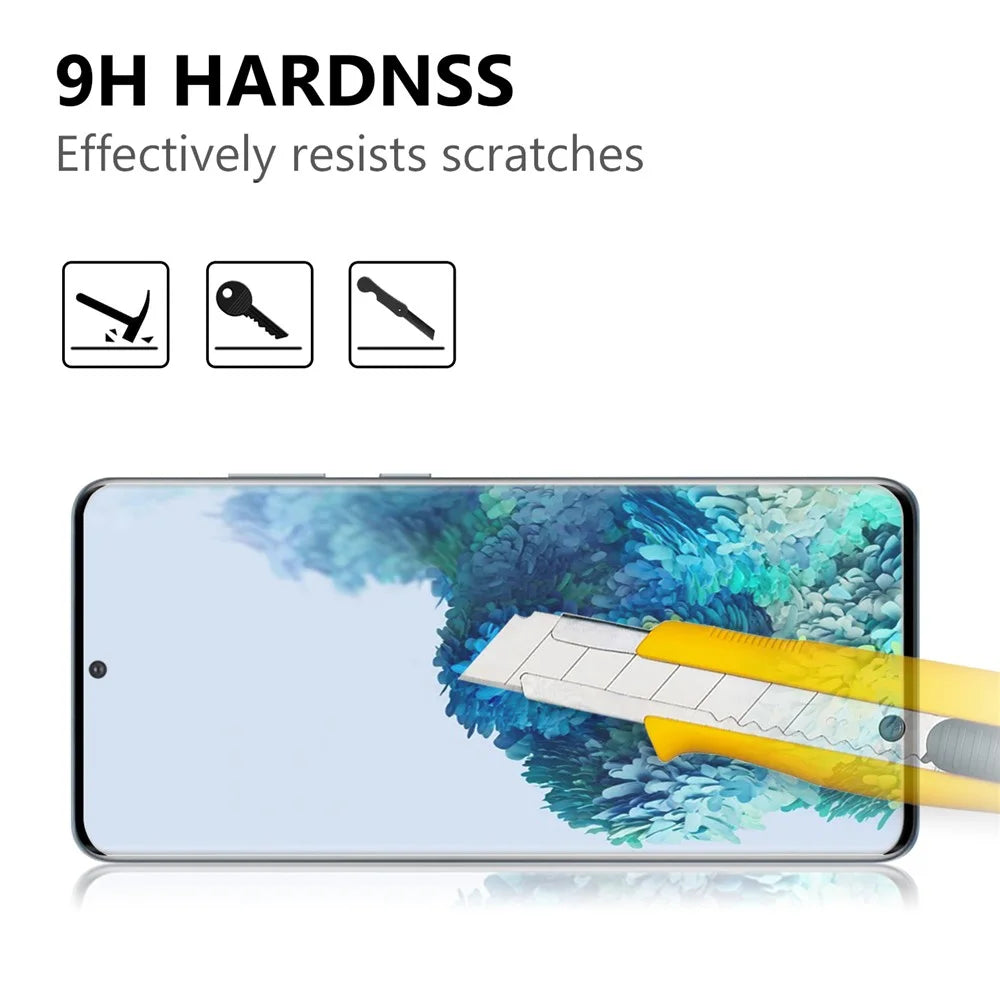 Ultra Clear 3D Tempered Glass Full Screen Protector Film for Samsung Galaxy S20 Plus - 3