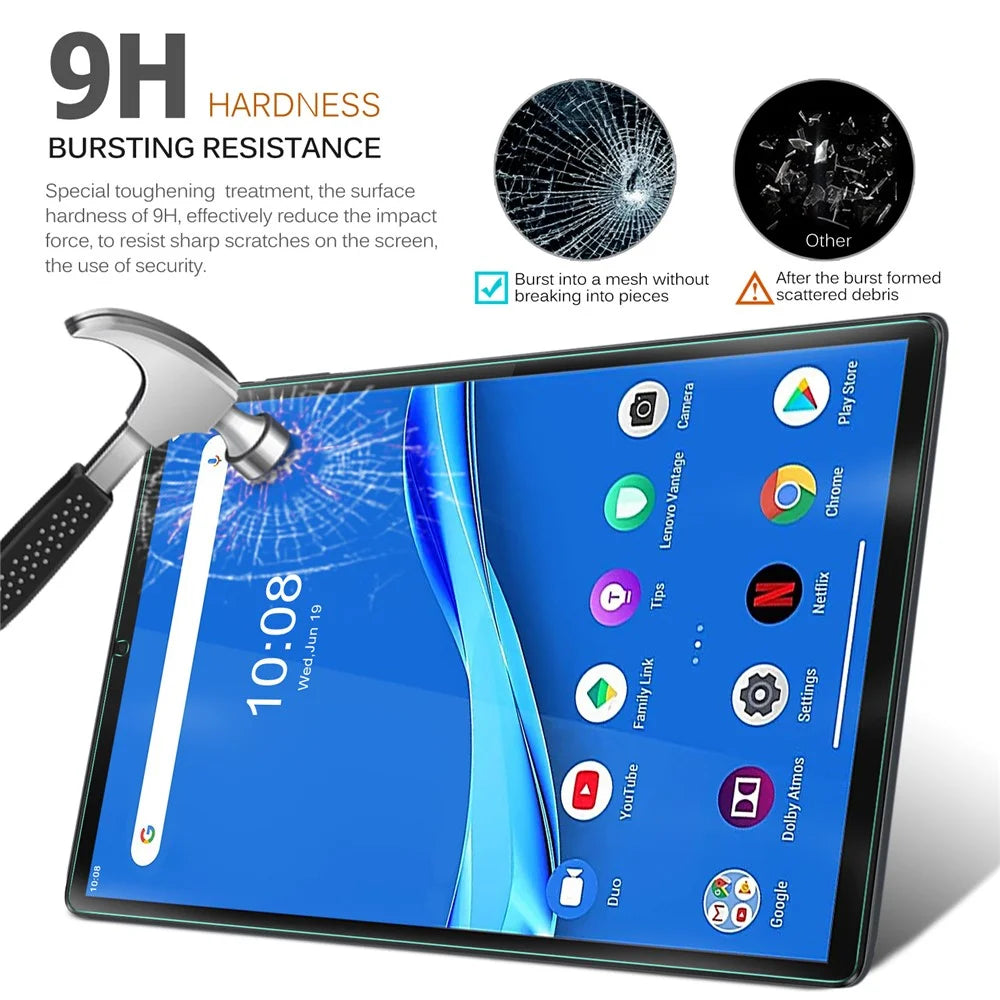 2.5D Arc Edges 9 Hardness Tempered Glass Screen Film for Lenovo M10 Plus 10.3 inch/Tab K10, Ultra Clear Transparency Full Size Screen Protector - 2
