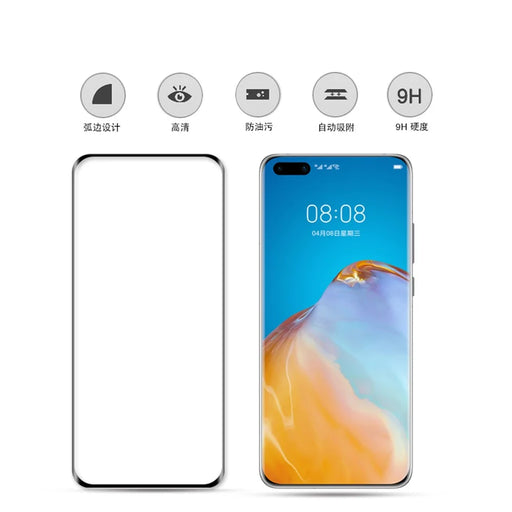 MOCOLO 3D Curved Tempered Glass Screen Protector Full Coverage for Huawei P40 Pro - Black - 2