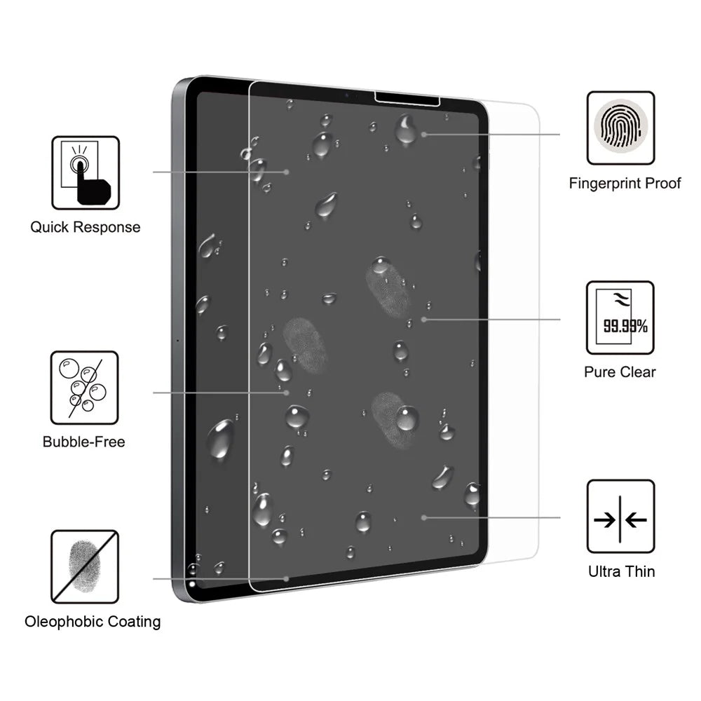 Arc Edge Premium Tempered Glass 9H Full Screen Protector Film for iPad Air (2020) / Air (2022) / Pro 11-inch (2021)(2020)(2018)(2022) - 2