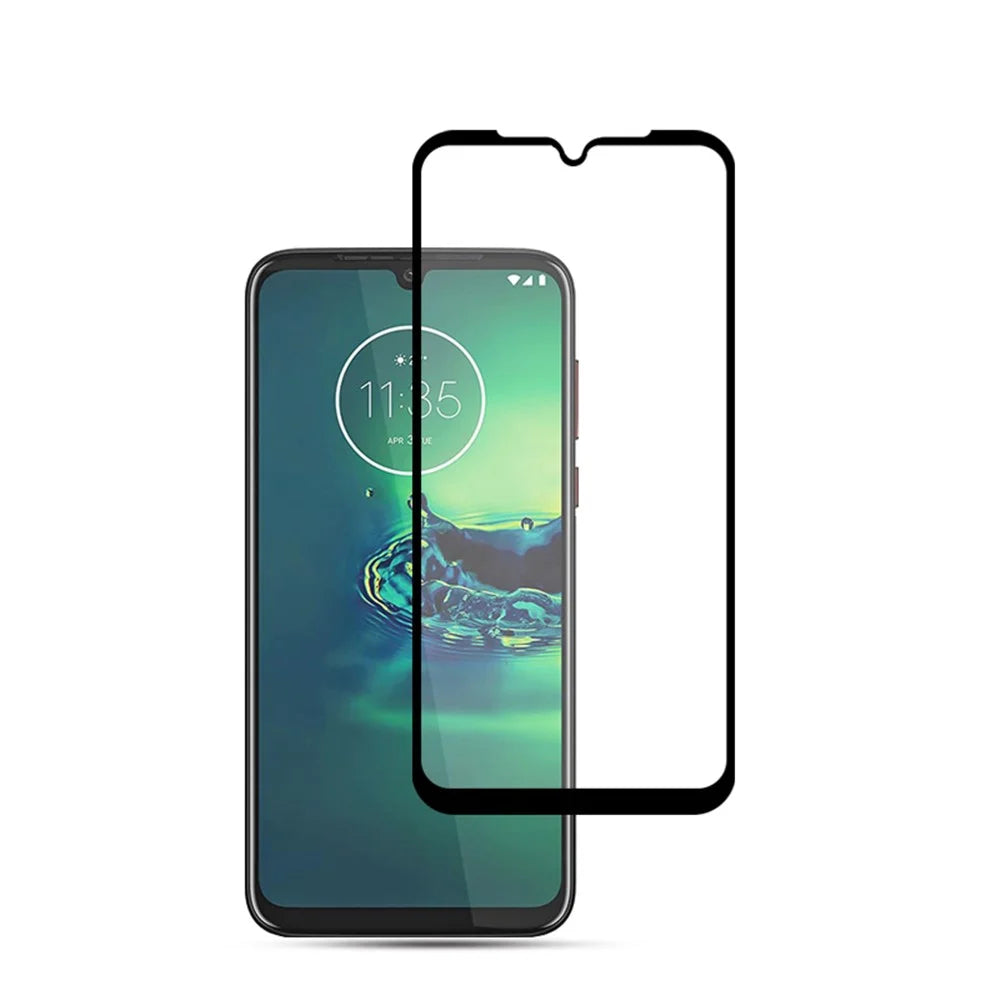 MOCOLO Silk Printing Anti-explosion Tempered Glass Full Size Screen Film [Full Glue] for Motorola Moto G8 Plus - 1