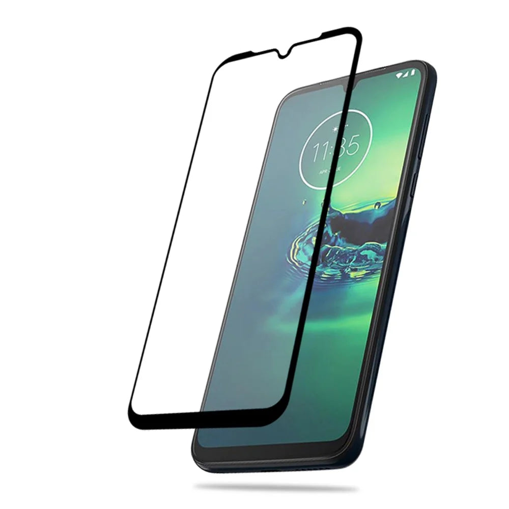 MOCOLO Silk Printing Anti-explosion Tempered Glass Full Size Screen Film [Full Glue] for Motorola Moto G8 Plus - 4